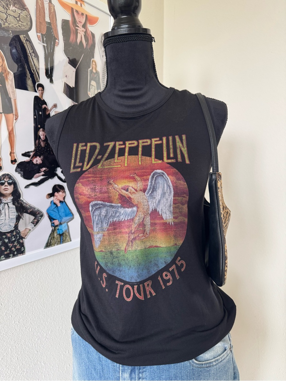 Black Led Zeppelin U.S. Tour 1975 Graphic Tank